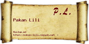 Pakan Lili névjegykártya